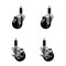 Service Caster 3'' Soft Rubber Wheel Swivel 1-1/8'' Expanding Stem Caster Set 2 Brakes, 4PK SCC-EX20S314-SRS-2-TLB-2-118 - alternate 1